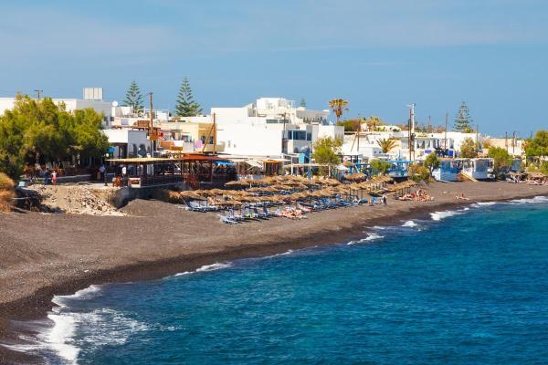 Top Black Sand Beaches Around the World - Kamari Beach, Greece