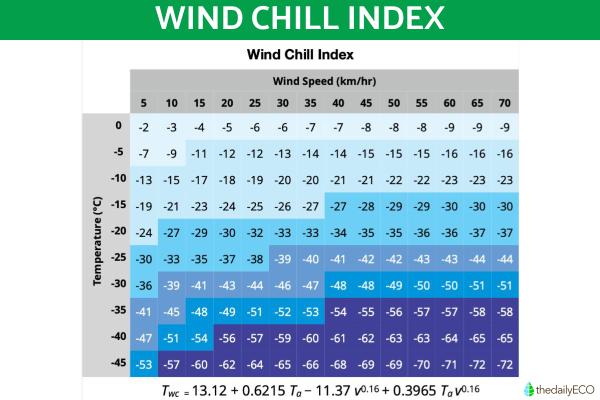 What Is Wind Chill and How Is It Calculated? - Winter wind chill (wind chill index)